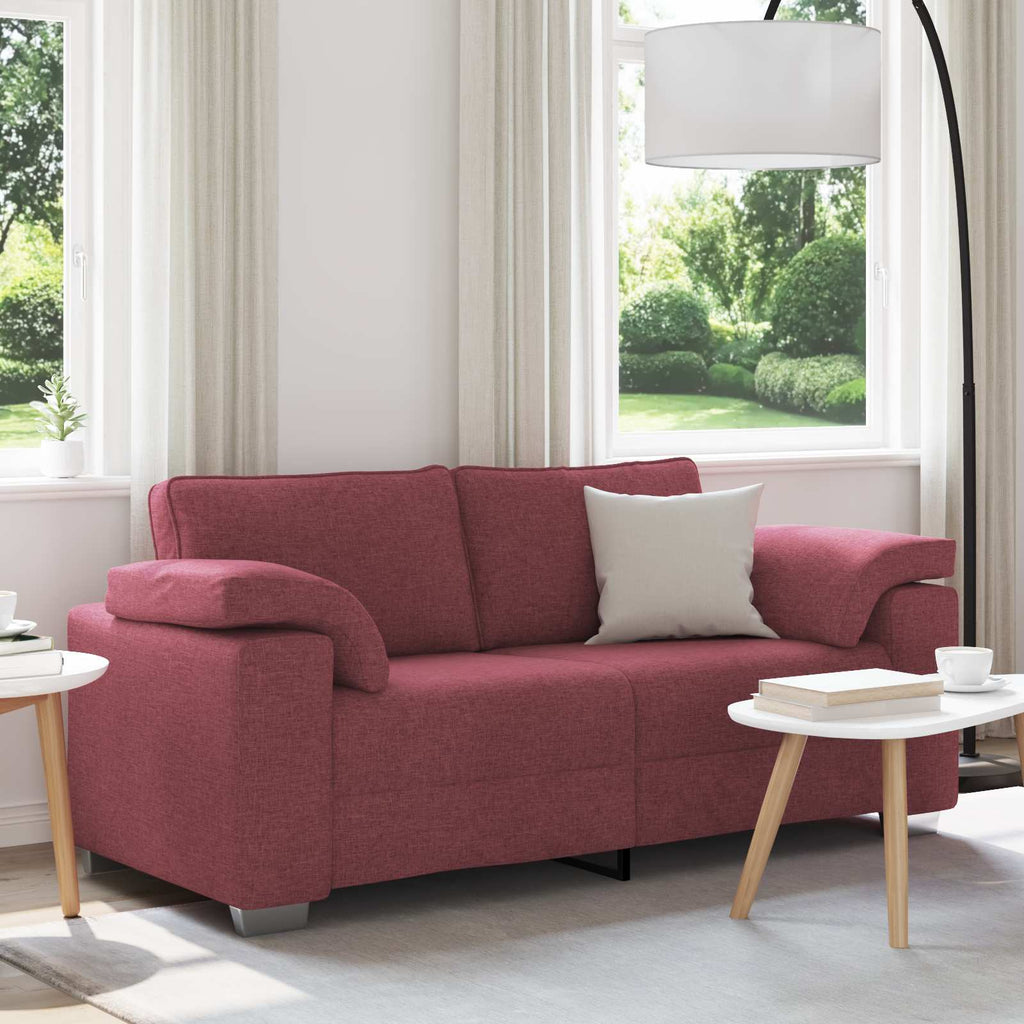 vidaXL Sofa dwuosobowa Czerwone wino 180 cm tkanina
