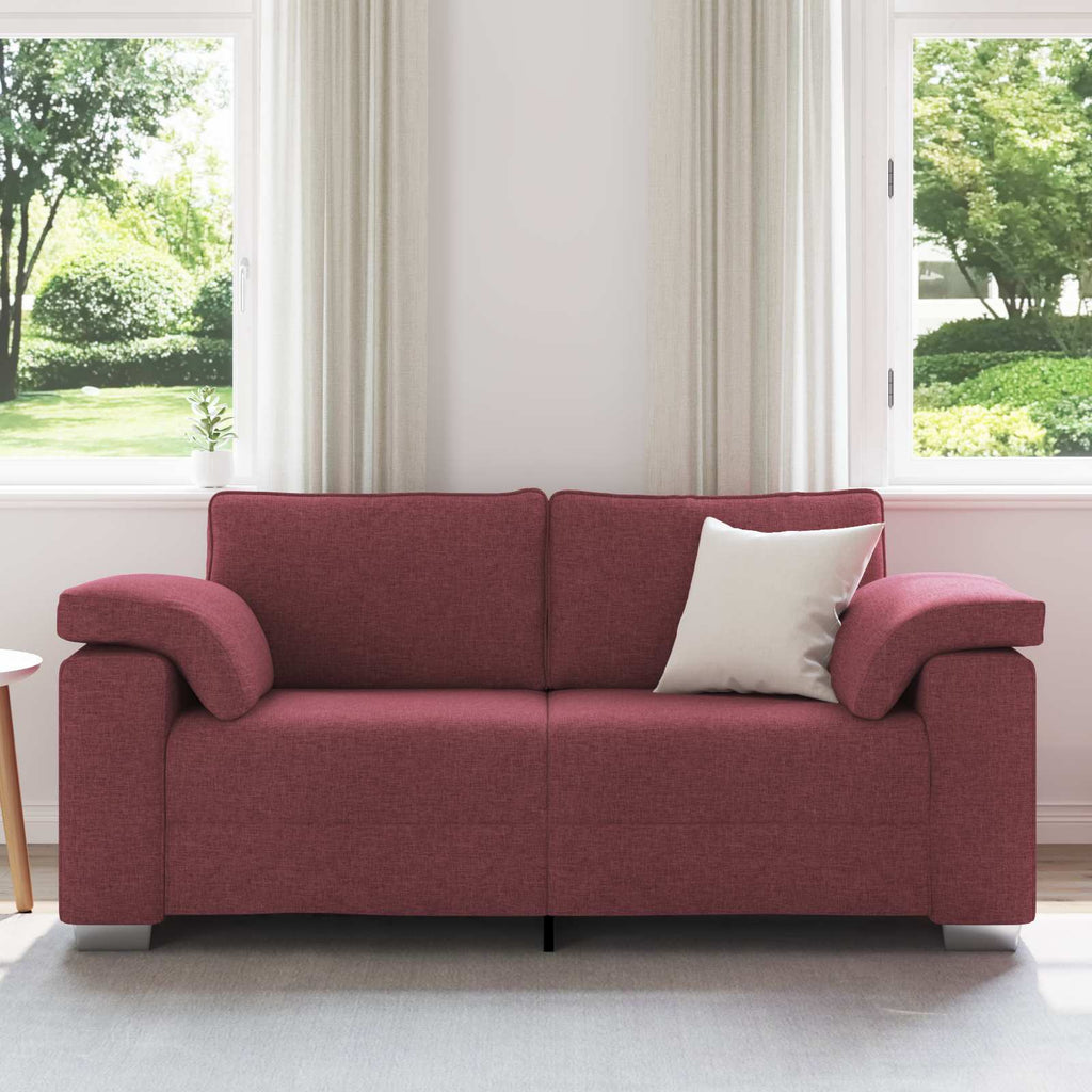 vidaXL Sofa dwuosobowa Czerwone wino 180 cm tkanina