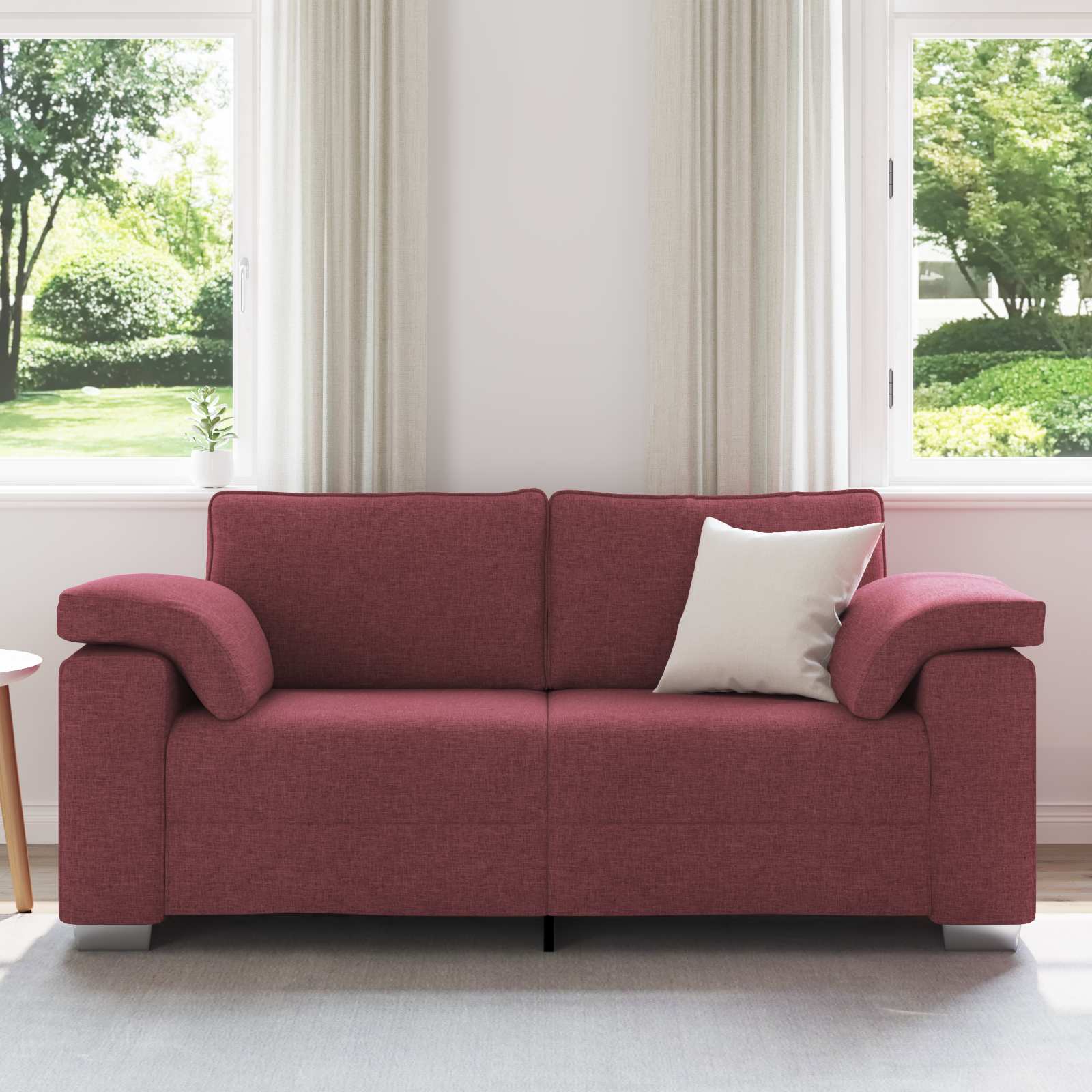 vidaXL Sofa dwuosobowa Czerwone wino 180 cm tkanina