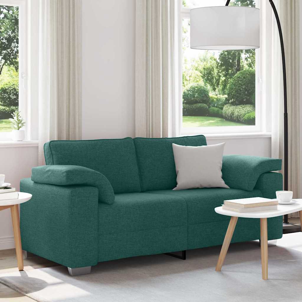 vidaXL Sofa dwuosobowa Ciemna zieleń 180 cm tkanina