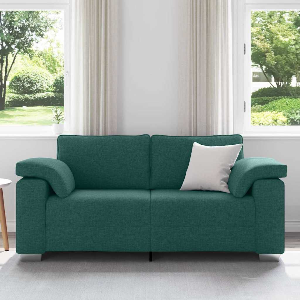 vidaXL Sofa dwuosobowa Ciemna zieleń 180 cm tkanina