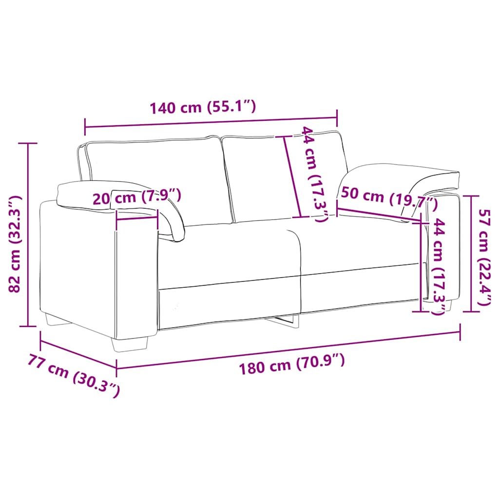 vidaXL Sofa dwuosobowa Ciemna zieleń 180 cm tkanina