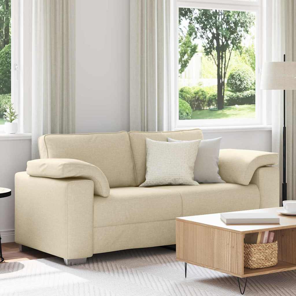 vidaXL Sofa dwuosobowa Kremowy 180 cm tkanina