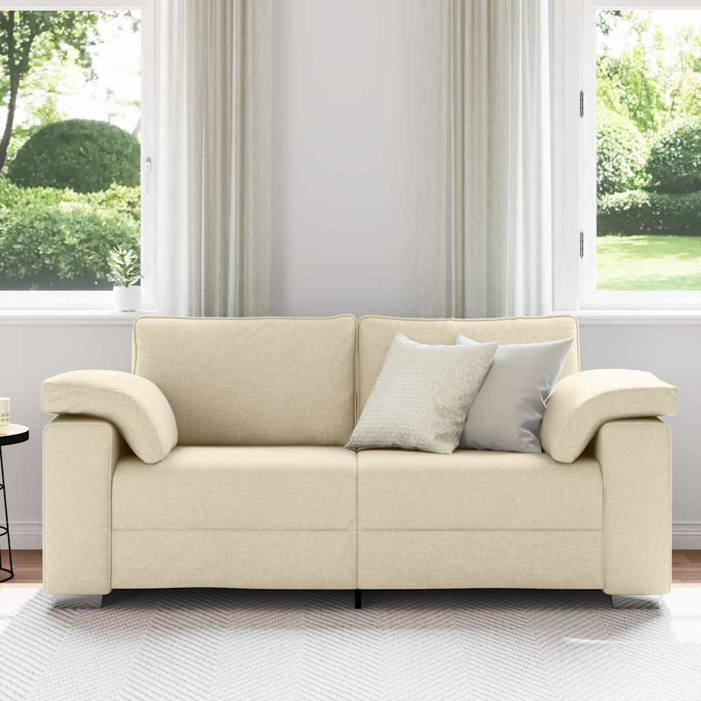 vidaXL Sofa dwuosobowa Kremowy 180 cm tkanina