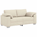 vidaXL Sofa dwuosobowa Beżowy 180 cm Tkanina lniana