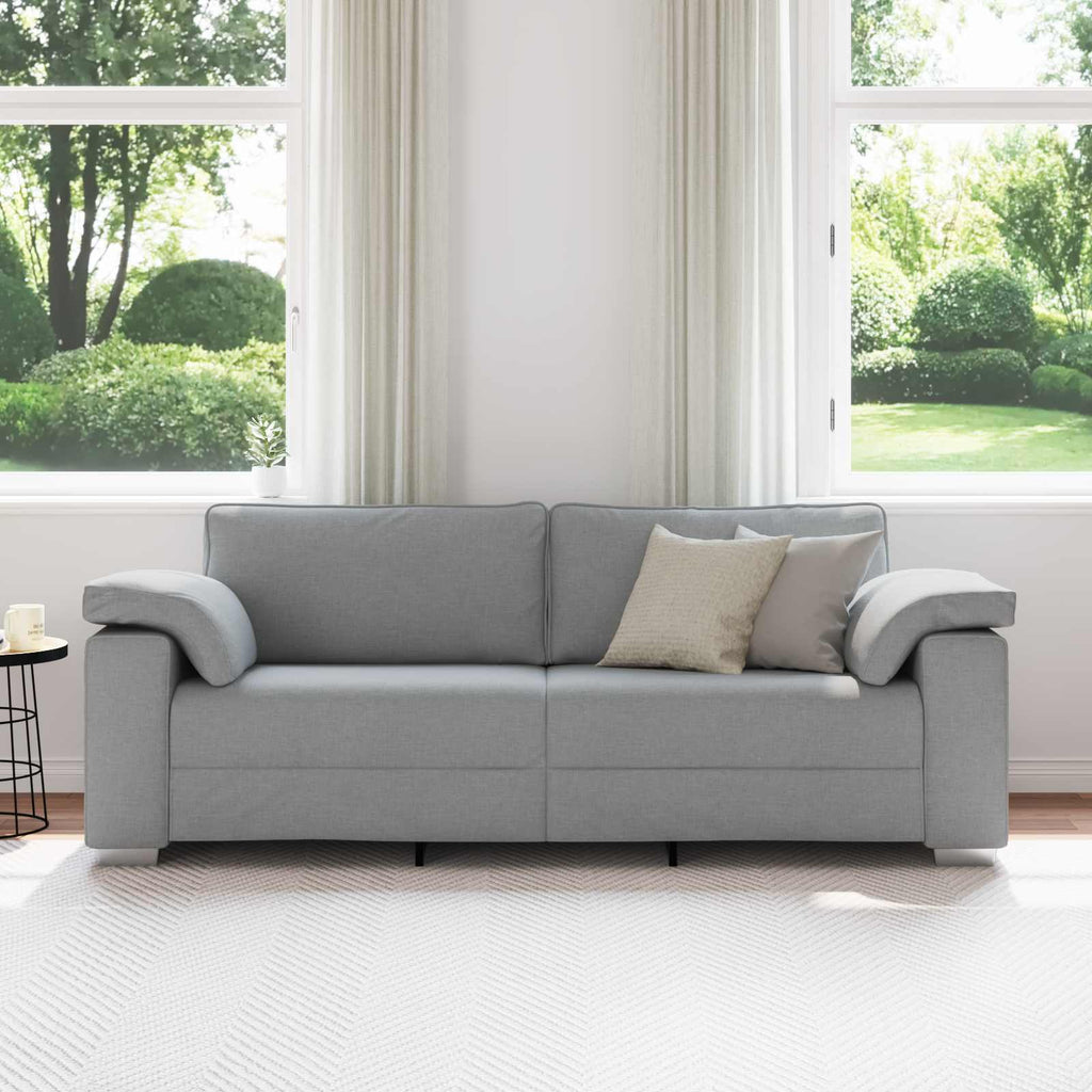 vidaXL Sofa 3-osobowa Jasnoszary 220 cm tkanina
