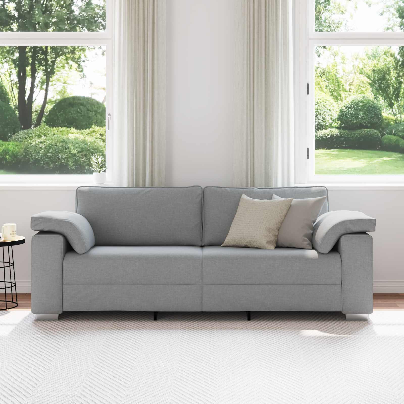 vidaXL Sofa 3-osobowa Jasnoszary 220 cm tkanina