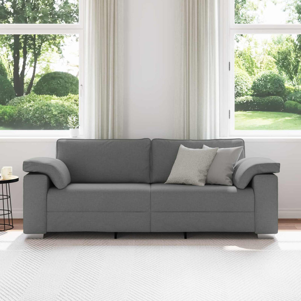 vidaXL Sofa 3-osobowa Ciemnoszary 220 cm tkanina