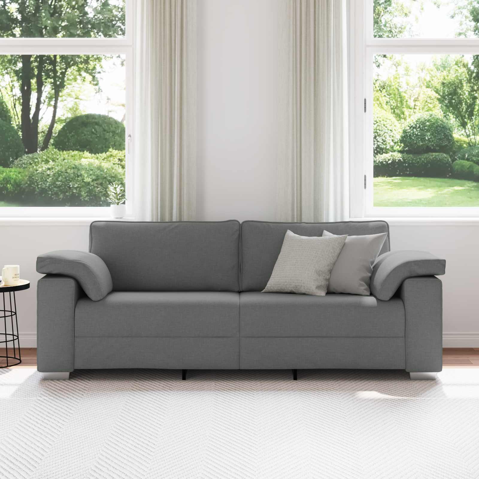 vidaXL Sofa 3-osobowa Ciemnoszary 220 cm tkanina