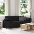 vidaXL Sofa 3-osobowa Czarny 220 cm tkanina