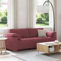 vidaXL Sofa 3-osobowa Czerwone wino 220 cm tkanina
