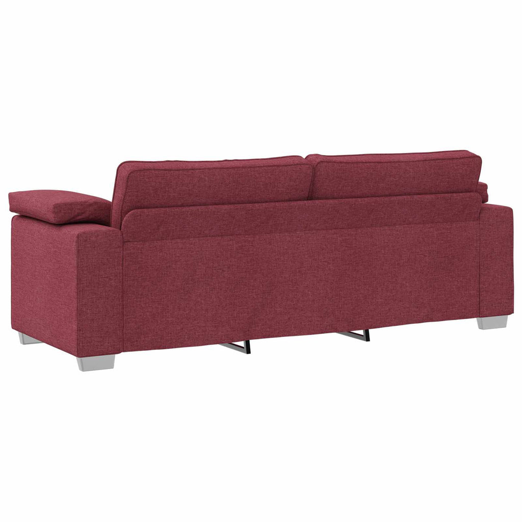 vidaXL Sofa 3-osobowa Czerwone wino 220 cm tkanina