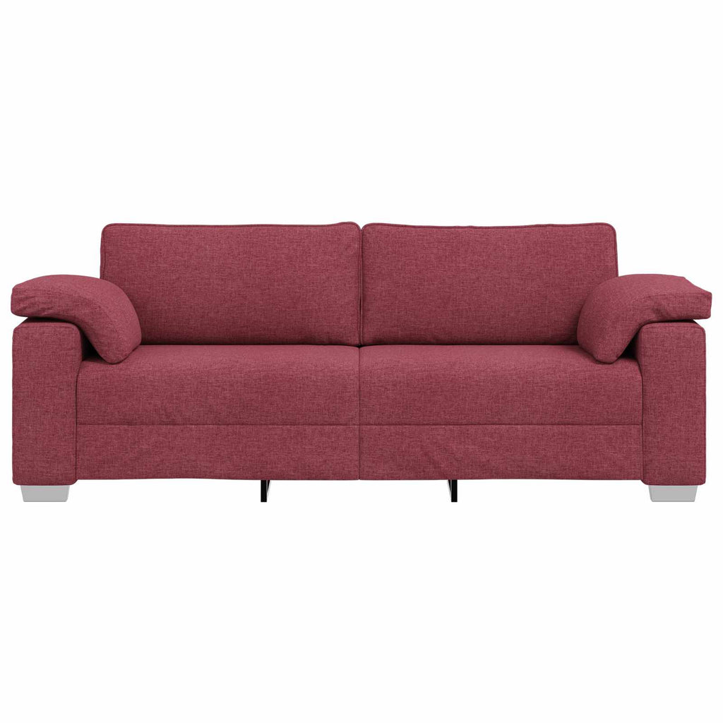 vidaXL Sofa 3-osobowa Czerwone wino 220 cm tkanina