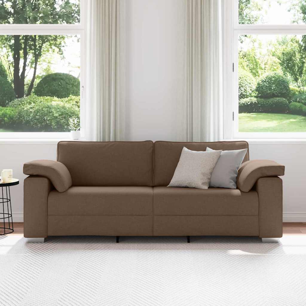 vidaXL Sofa 3-osobowa Brązowy 220 cm tkanina