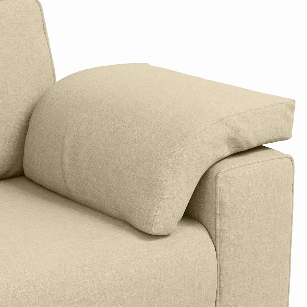 vidaXL Sofa 3-osobowa Kremowy 220 cm tkanina