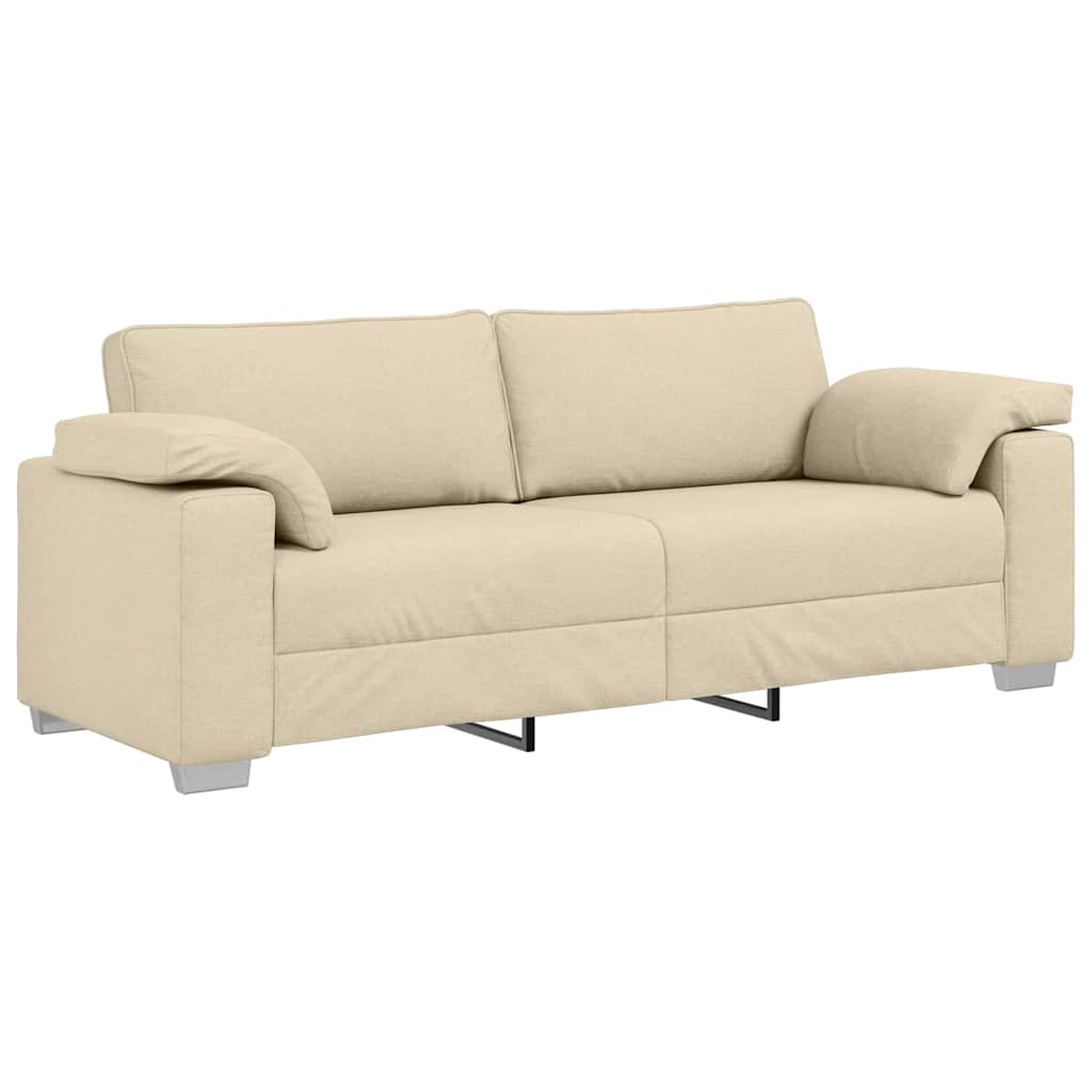vidaXL Sofa 3-osobowa Kremowy 220 cm tkanina