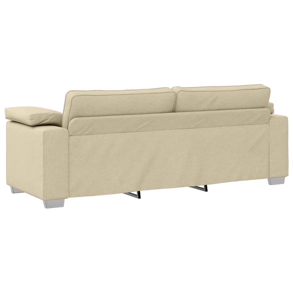 vidaXL Sofa 3-osobowa Kremowy 220 cm tkanina