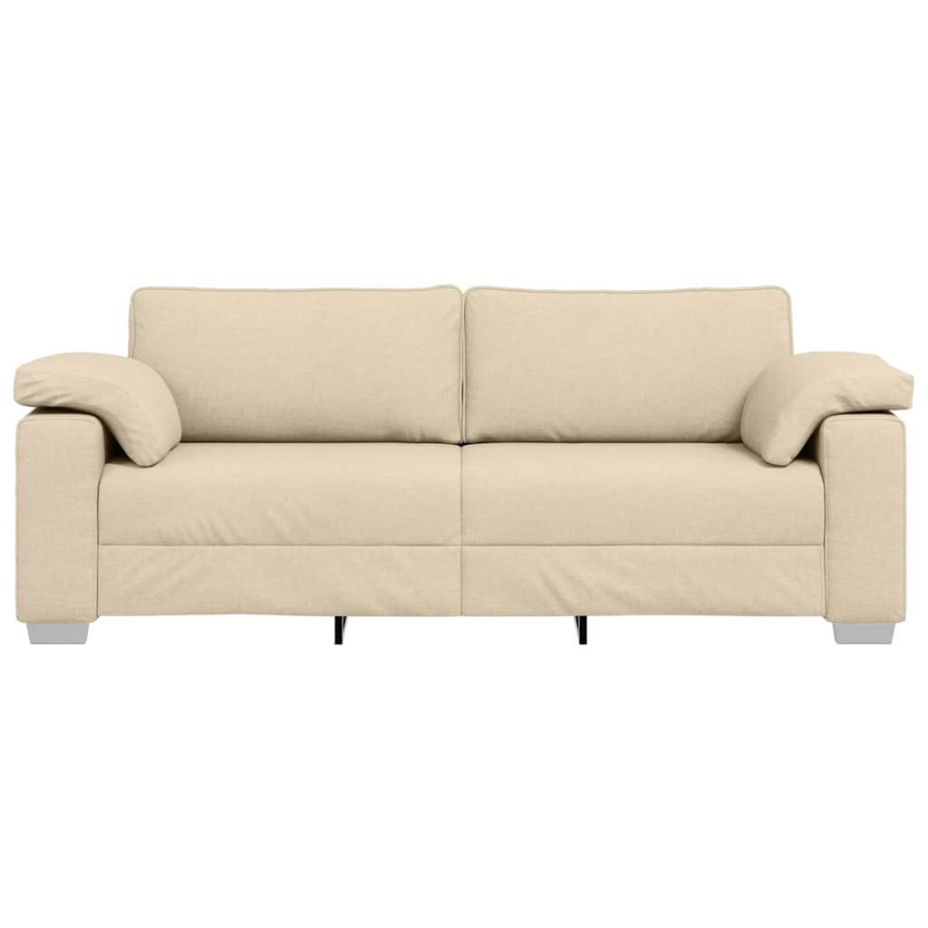 vidaXL Sofa 3-osobowa Kremowy 220 cm tkanina