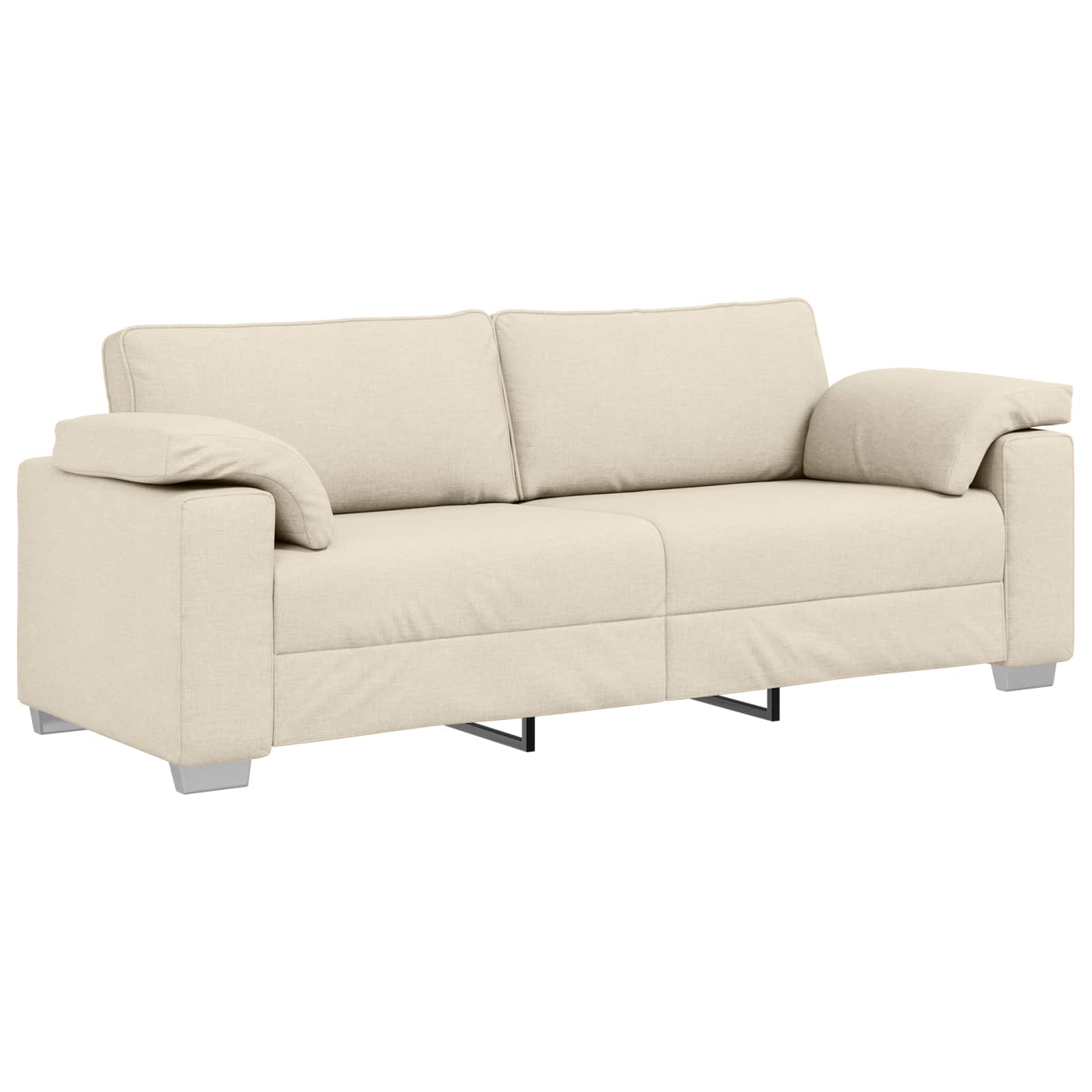vidaXL Sofa 3-osobowa Beżowy 220 cm Tkanina lniana
