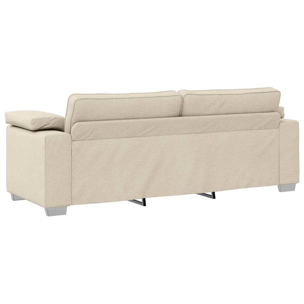 vidaXL Sofa 3-osobowa Beżowy 220 cm Tkanina lniana