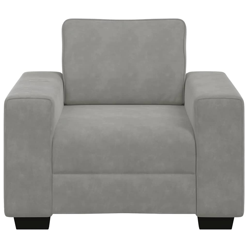 vidaXL Sofa Fotel Jasnoszary 100x77x82 cm Aksamit