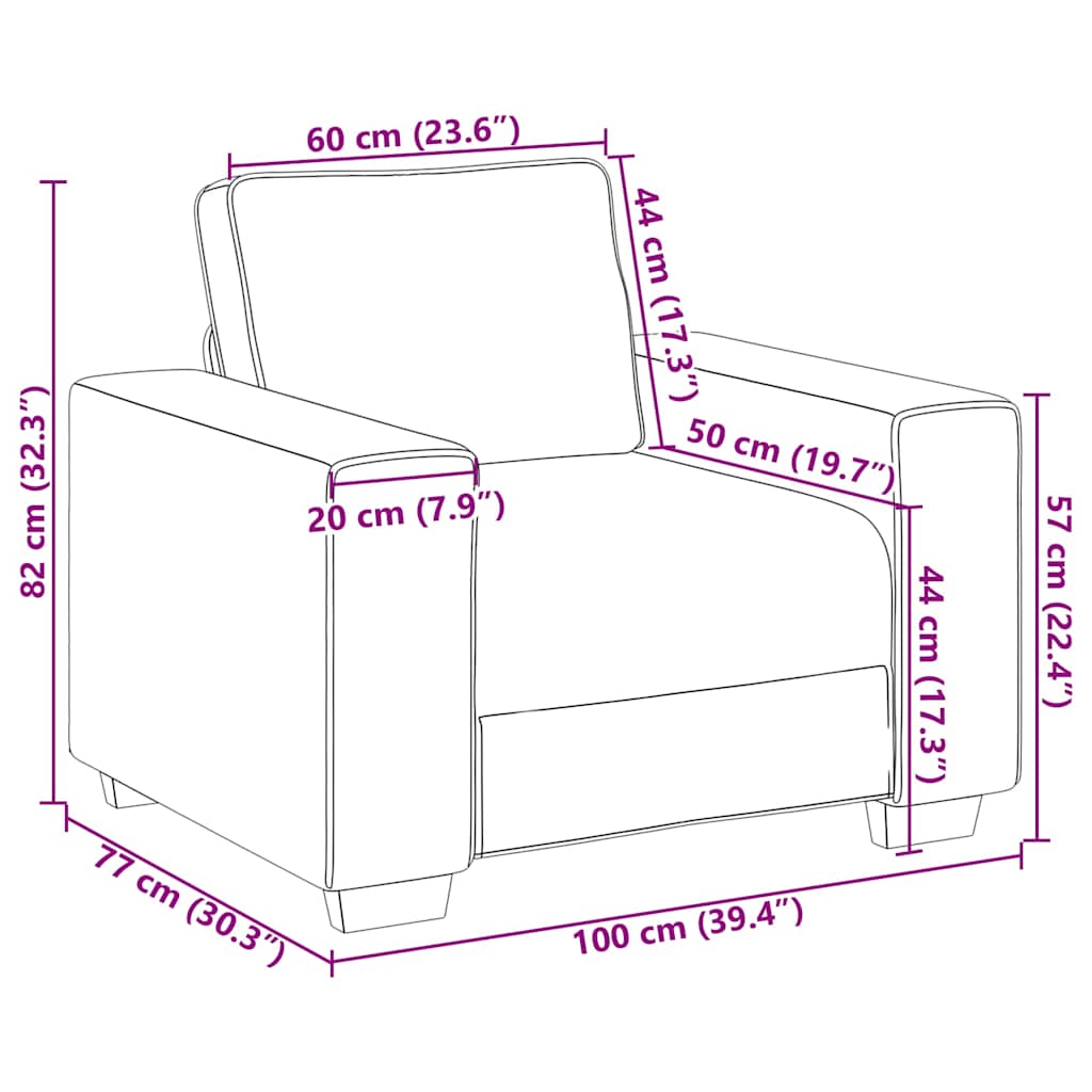 vidaXL Sofa Fotel Ciemnoszary 100x77x82 cm Aksamit