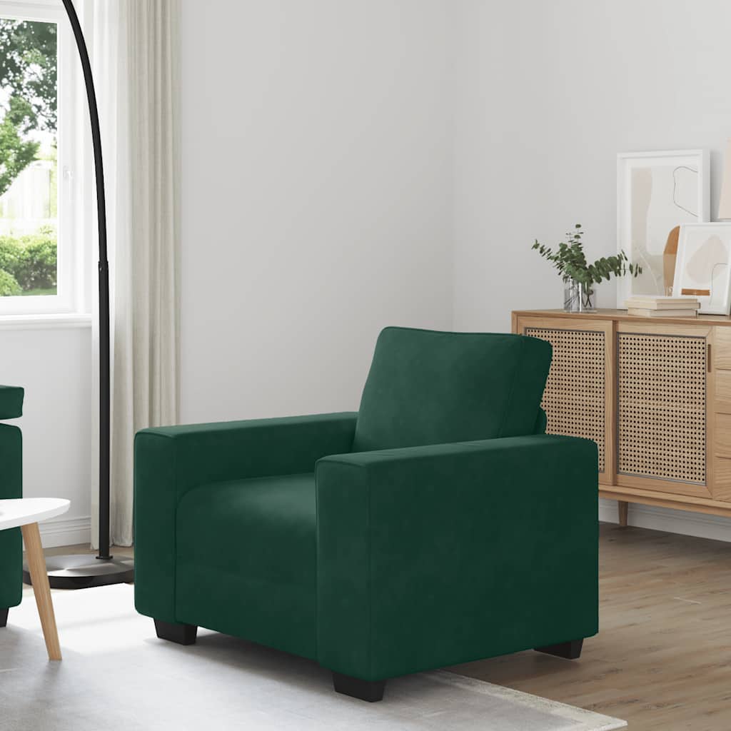 vidaXL Sofa Fotel Ciemnozielony 100x77x82 cm Aksamit