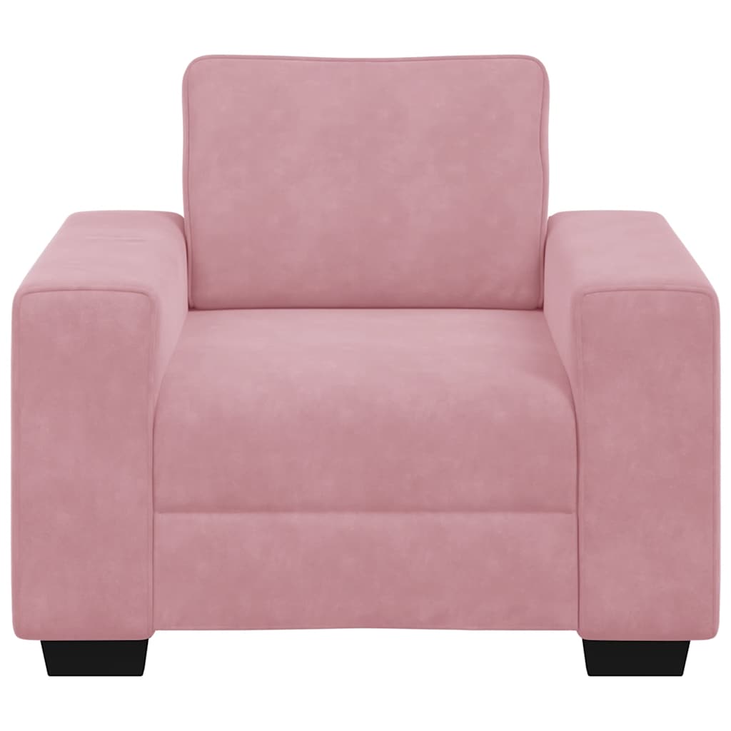 vidaXL Sofa Fotel Różowy 100x77x82 cm Aksamit