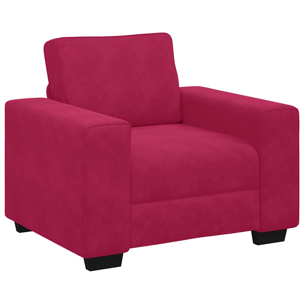 vidaXL Sofa Fotel Wino Czerwone 100x77x82 cm Aksamit