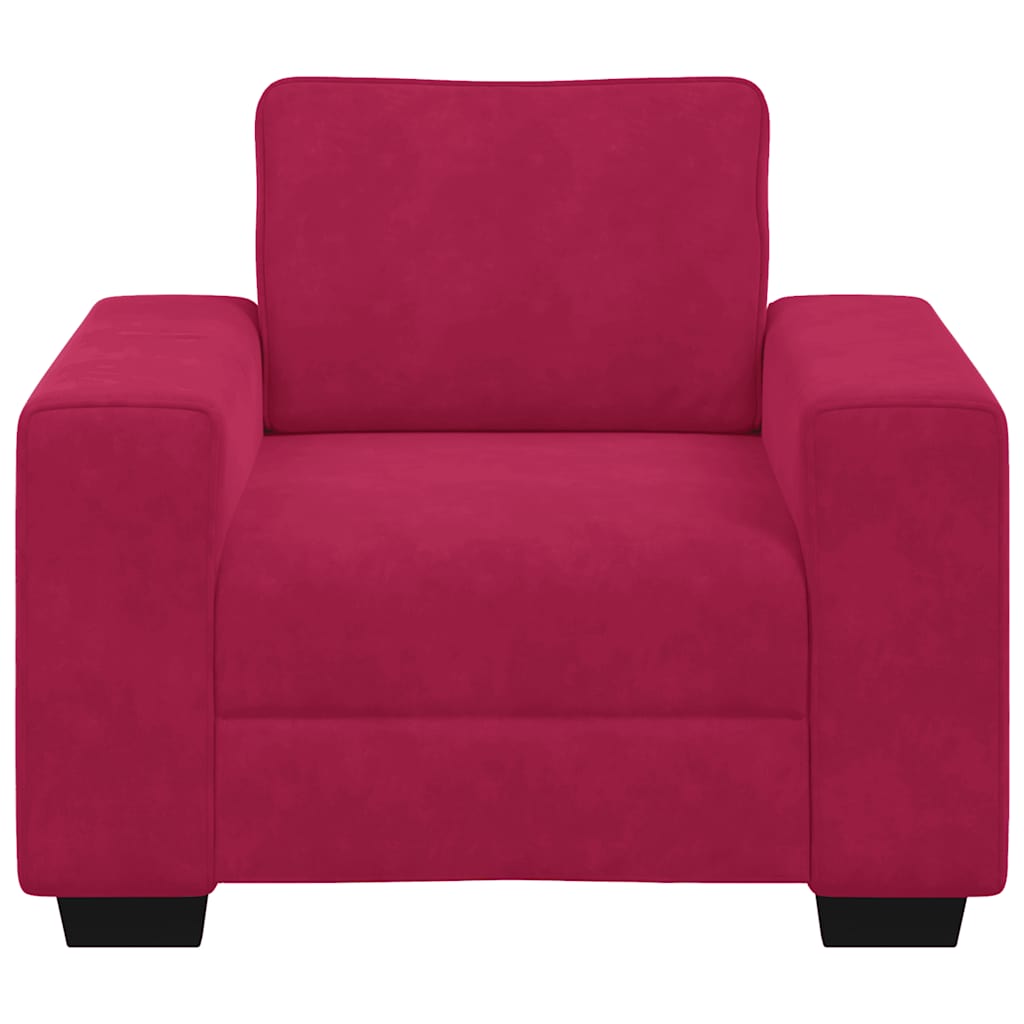 vidaXL Sofa Fotel Wino Czerwone 100x77x82 cm Aksamit