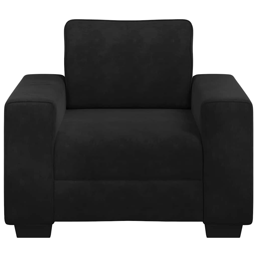 vidaXL Sofa Fotel Czarny 100x77x82 cm Aksamit