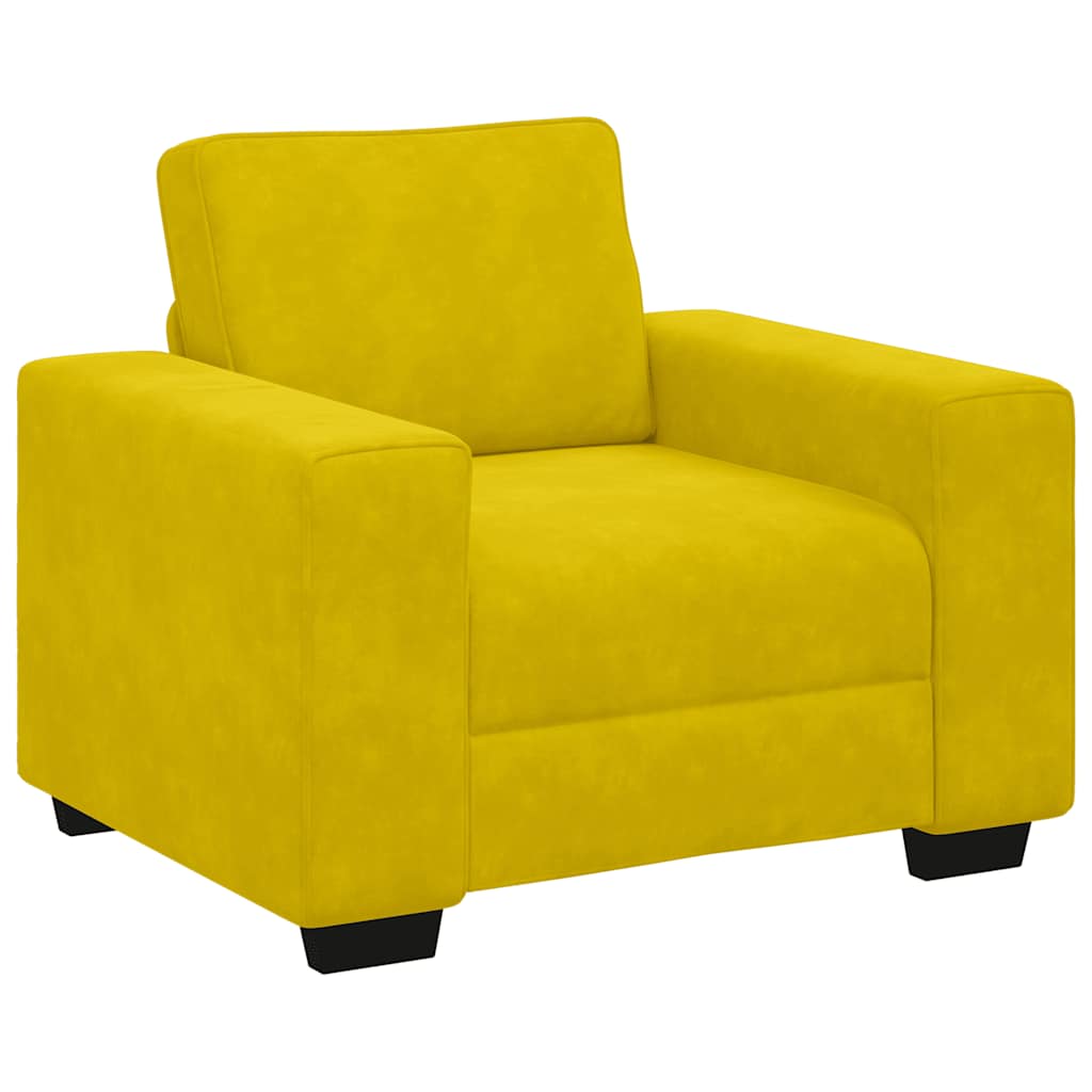 vidaXL Sofa Fotel Żółty 100x77x82 cm Aksamit