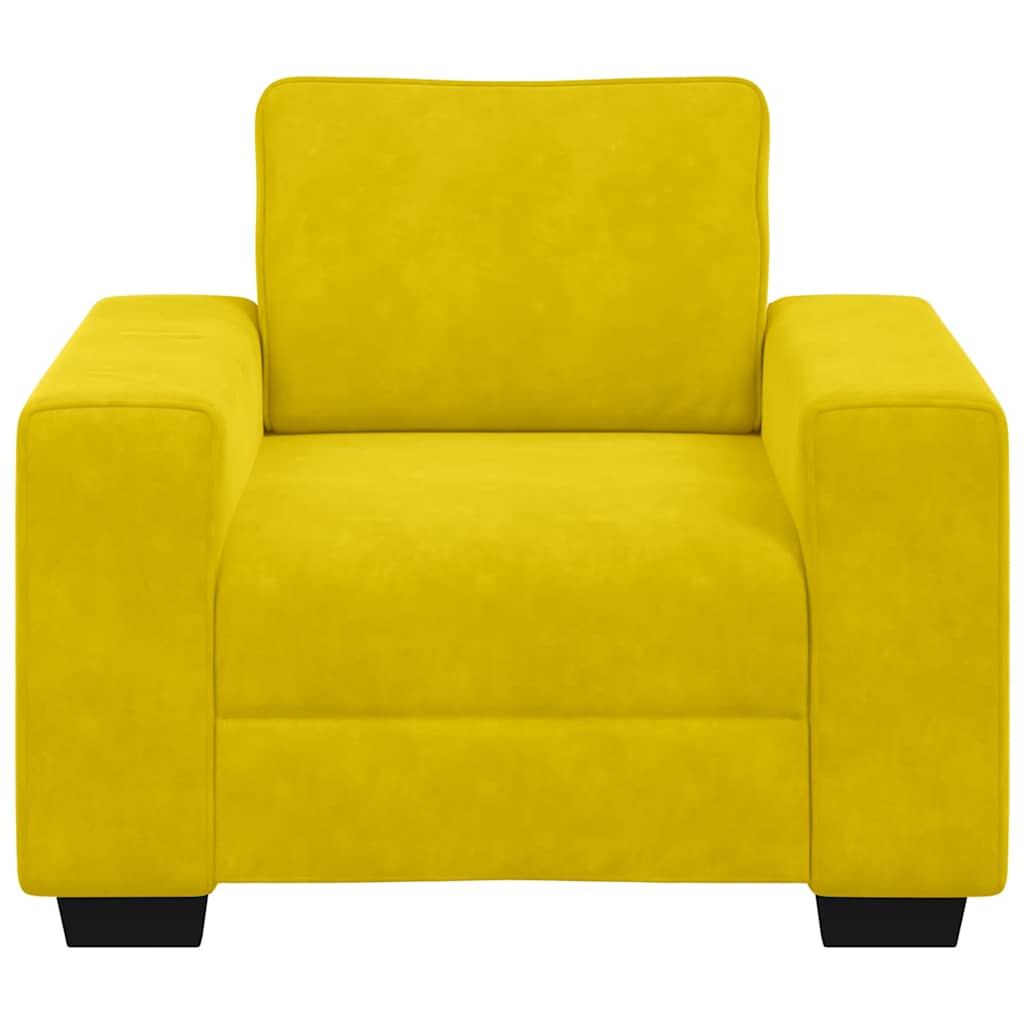 vidaXL Sofa Fotel Żółty 100x77x82 cm Aksamit
