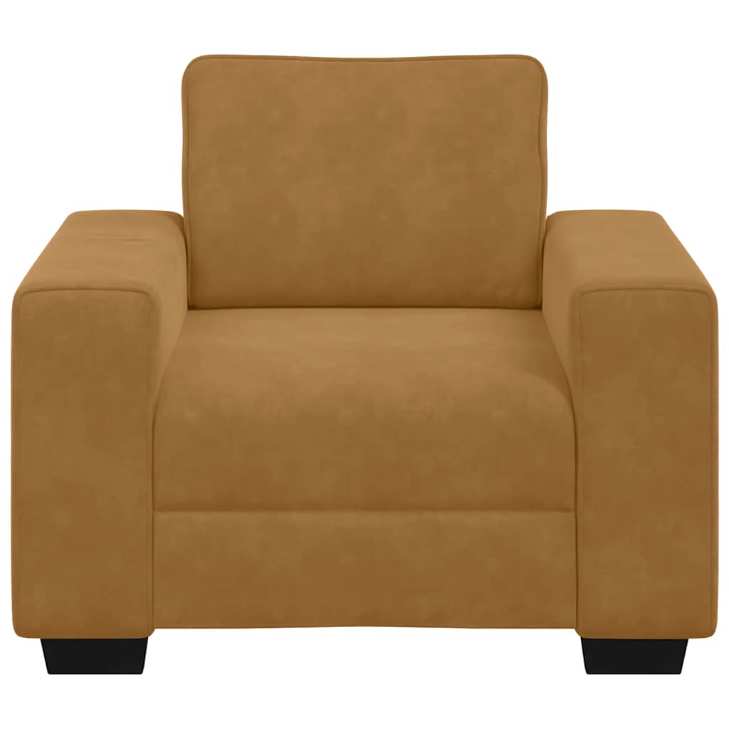 vidaXL Sofa Fotel Brązowy 100x77x82 cm Aksamit