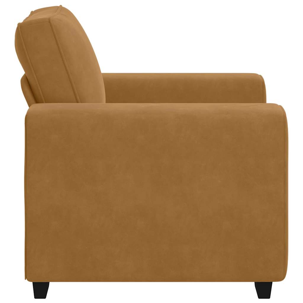 vidaXL Sofa Fotel Brązowy 100x77x82 cm Aksamit