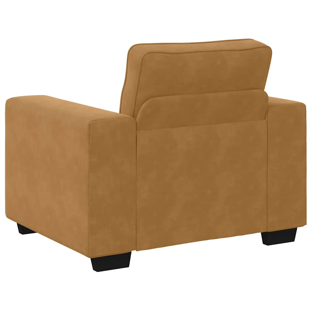 vidaXL Sofa Fotel Brązowy 100x77x82 cm Aksamit