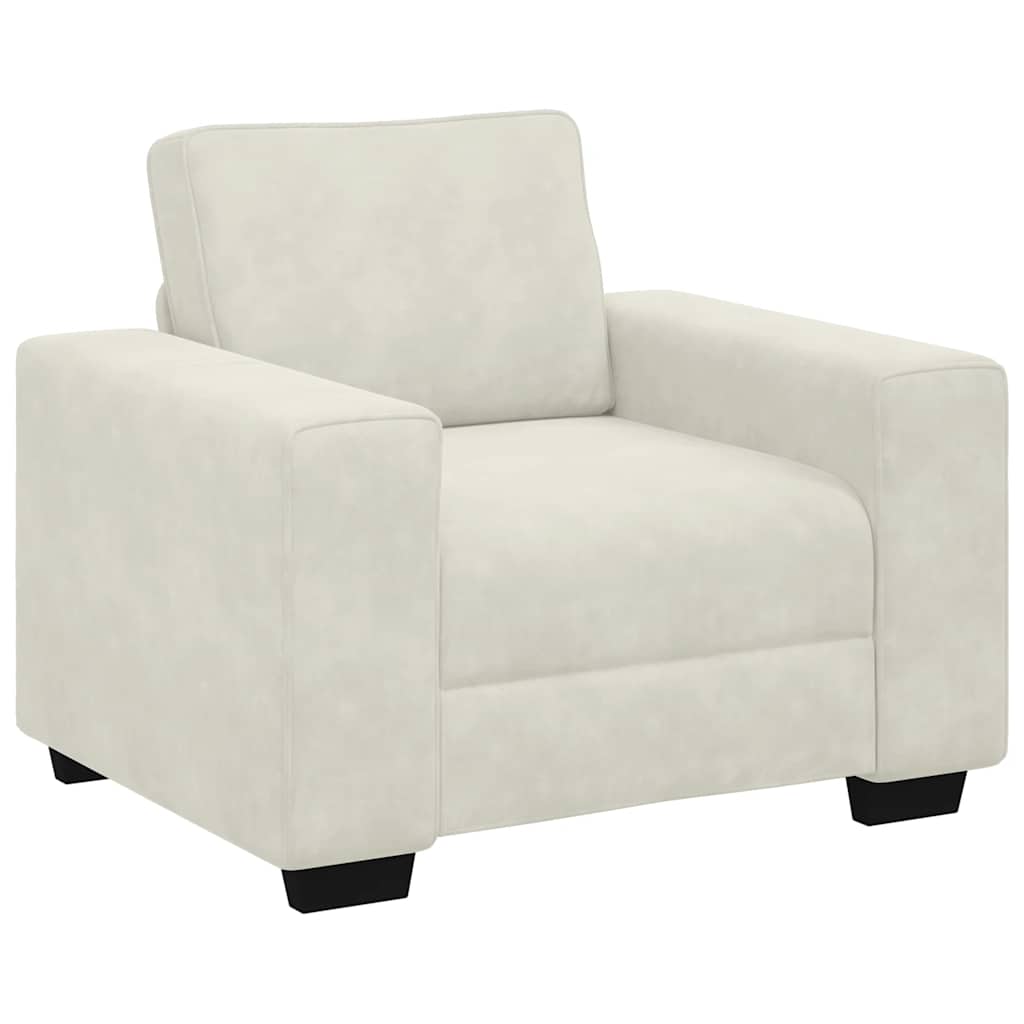 vidaXL Sofa Fotel Kremowy 100x77x82 cm Aksamit