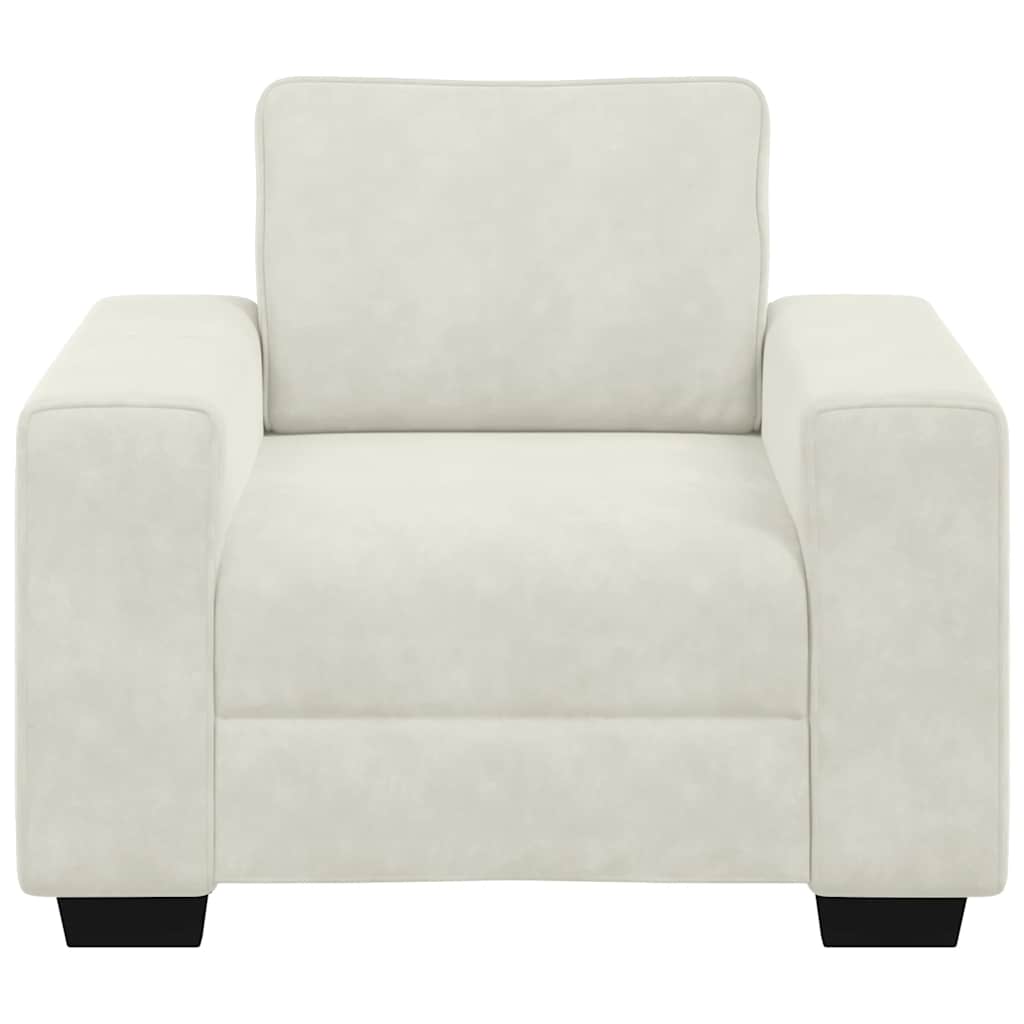 vidaXL Sofa Fotel Kremowy 100x77x82 cm Aksamit