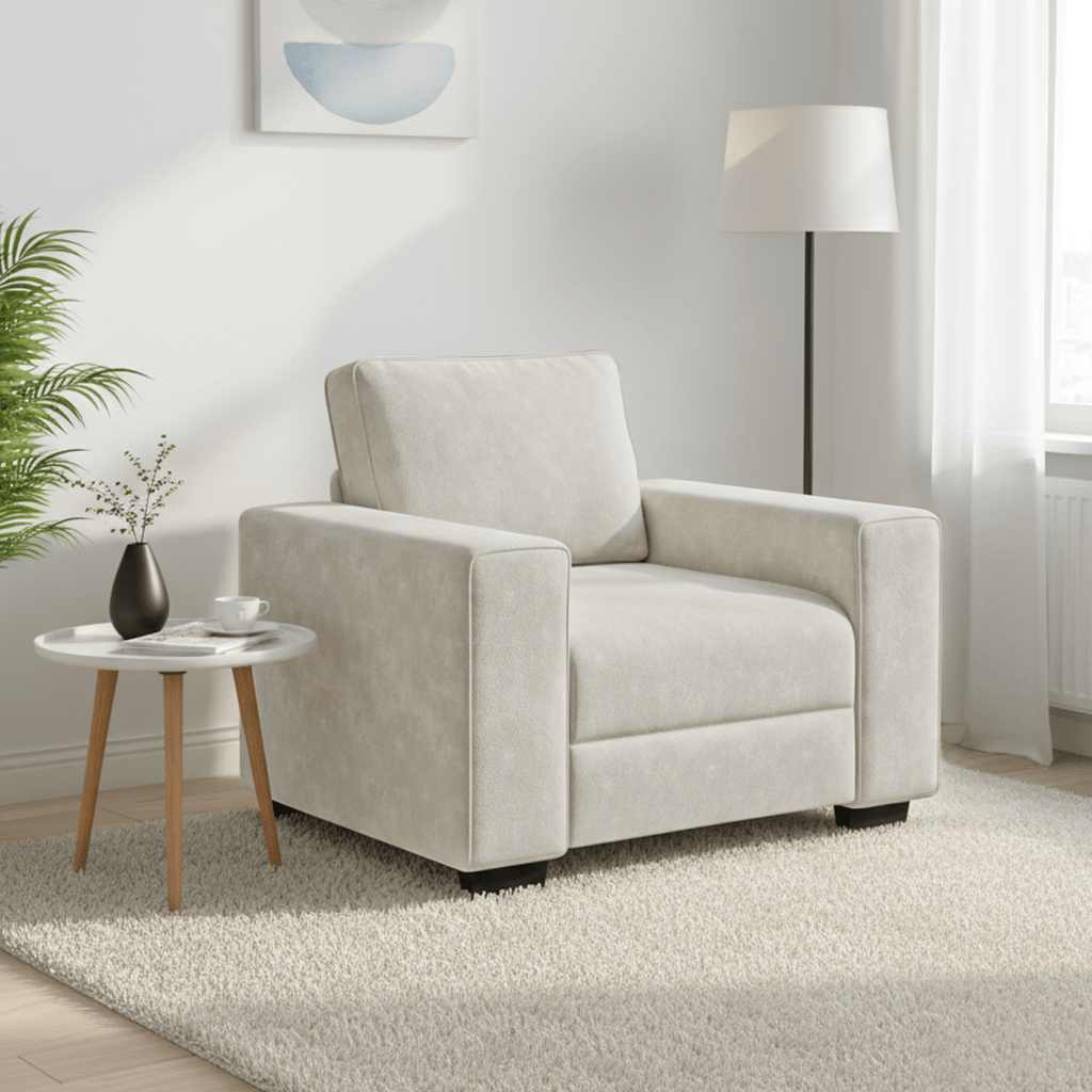 vidaXL Sofa Fotel Kremowy 100x77x82 cm Aksamit