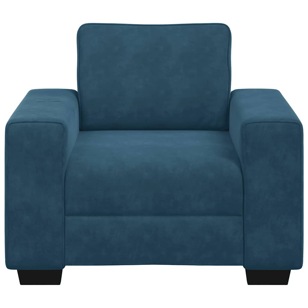 vidaXL Sofa Fotel Niebieski 100x77x82 cm Aksamit