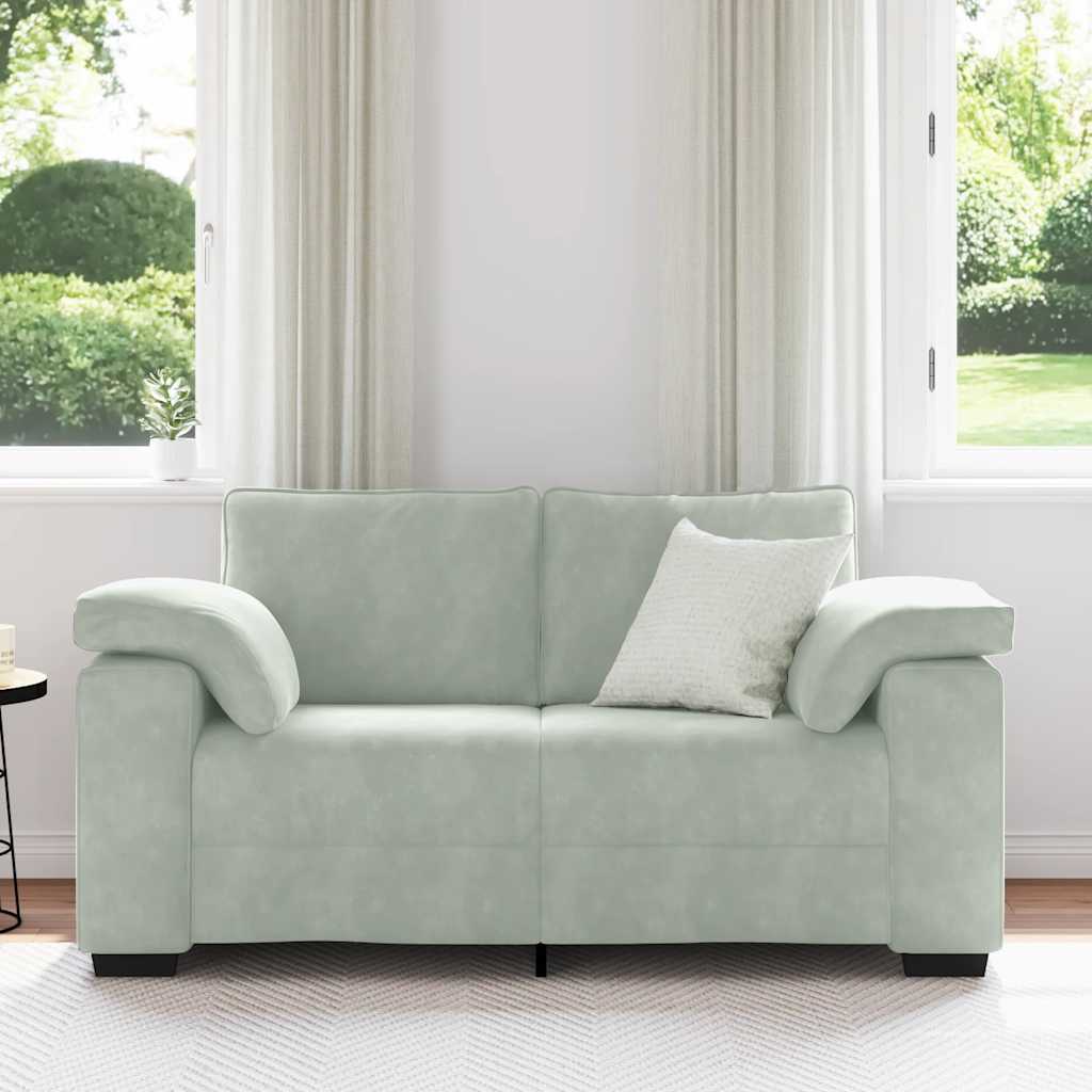 vidaXL Sofa dwuosobowa Jasnoszara 160x77x82 cm Aksamit