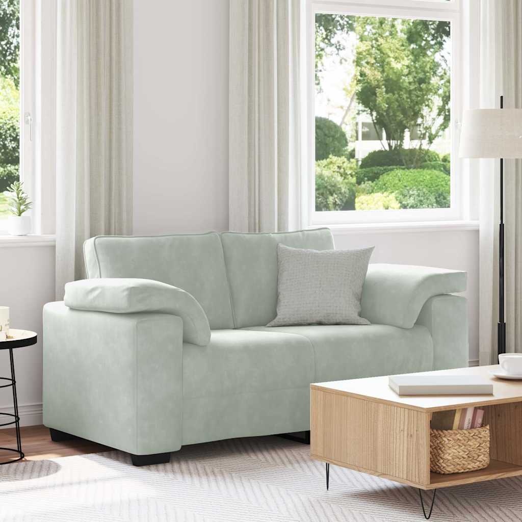 vidaXL Sofa dwuosobowa Jasnoszara 160x77x82 cm Aksamit
