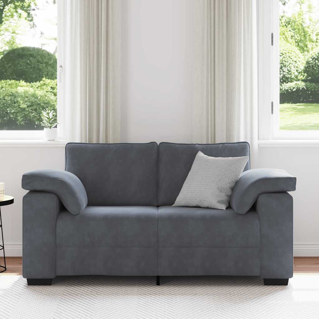vidaXL Sofa dwuosobowa Ciemnoszara 160x77x82 cm Aksamit