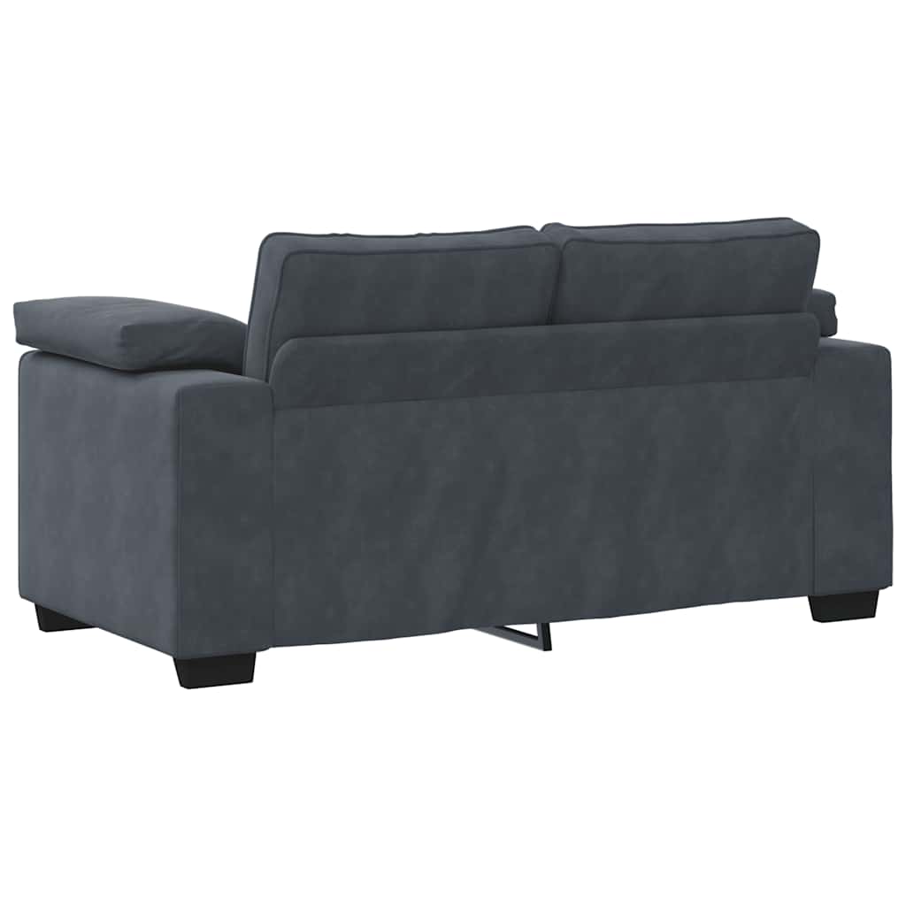 vidaXL Sofa dwuosobowa Ciemnoszara 160x77x82 cm Aksamit
