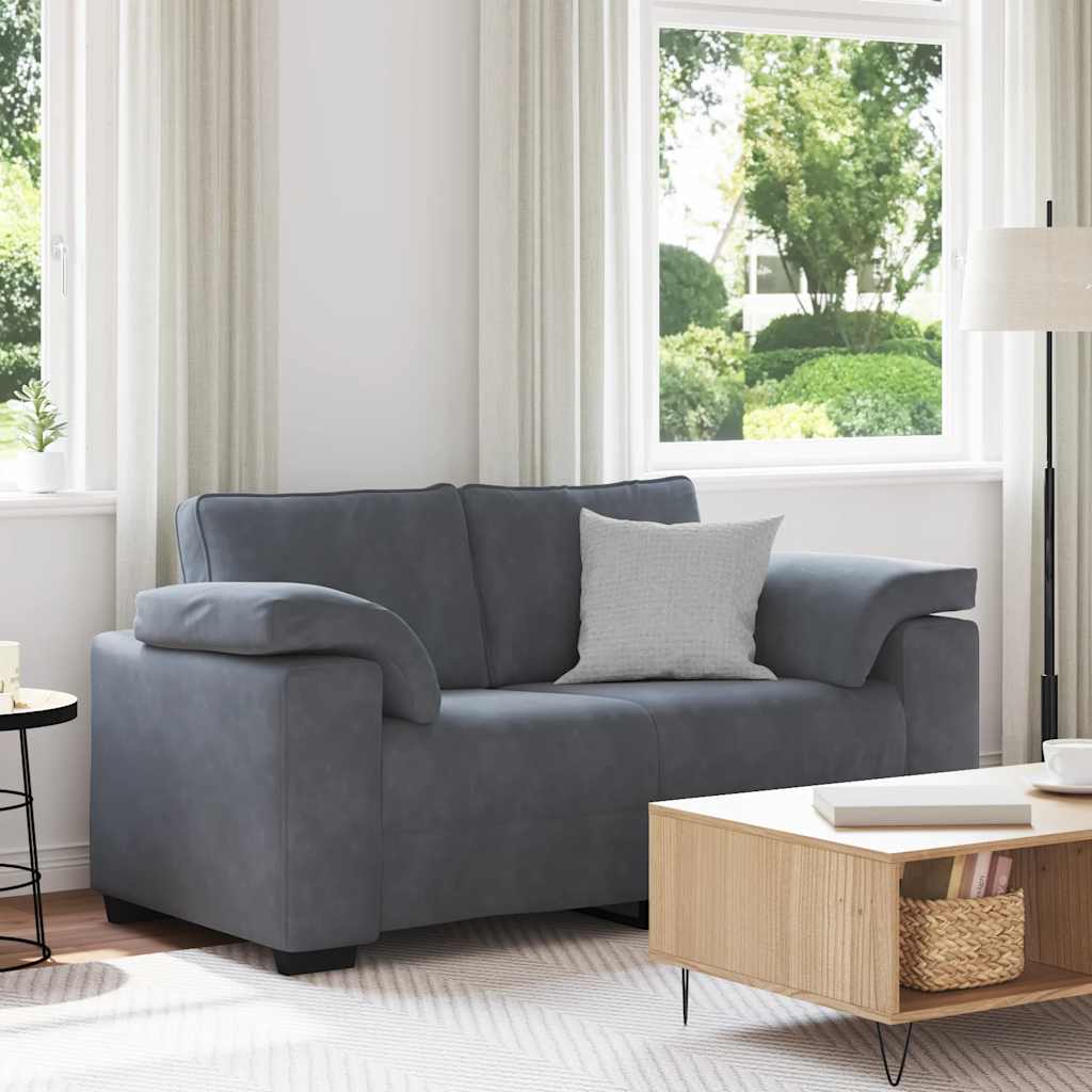 vidaXL Sofa dwuosobowa Ciemnoszara 160x77x82 cm Aksamit