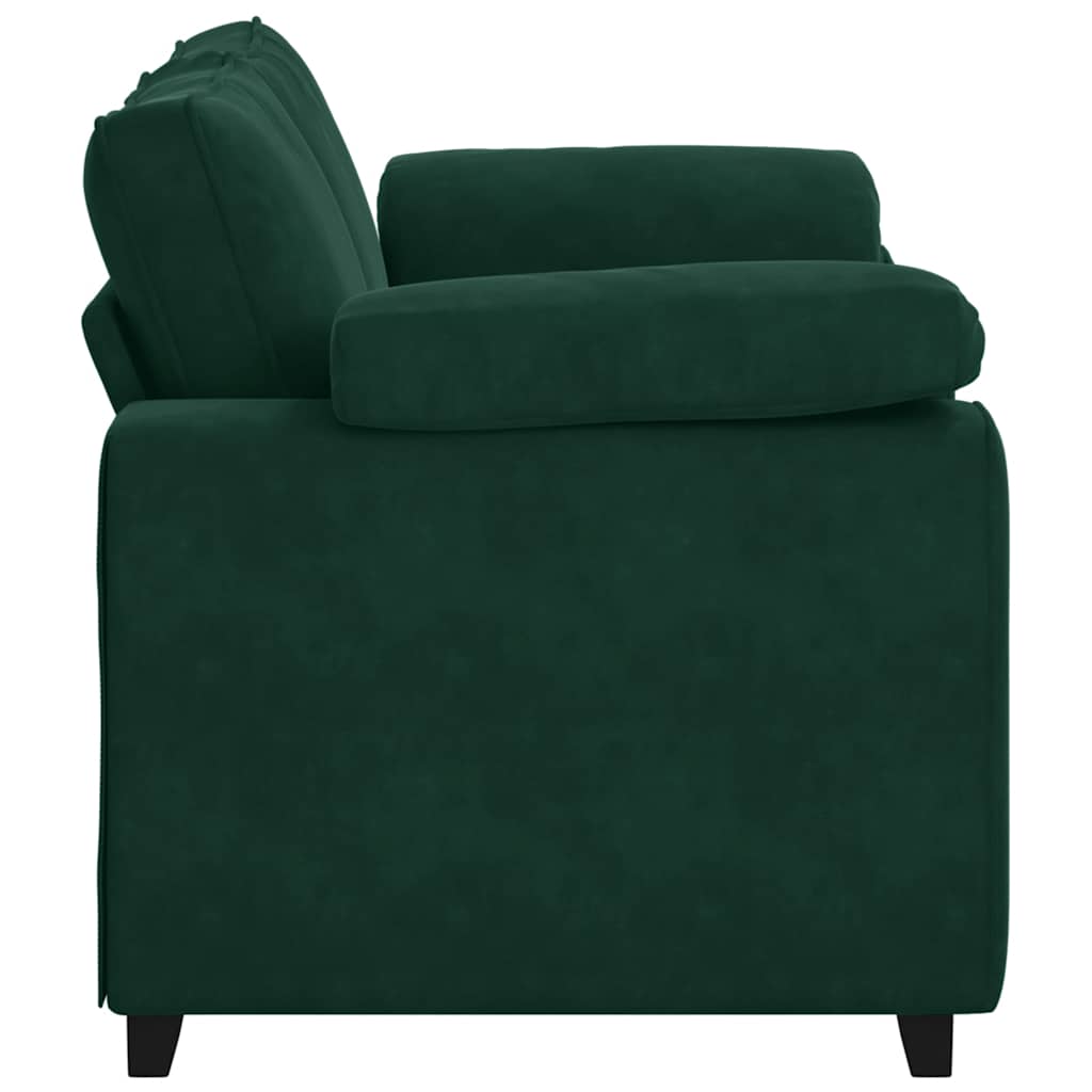 vidaXL Sofa dwuosobowa, ciemnozielona, 160x77x82 cm, aksamit