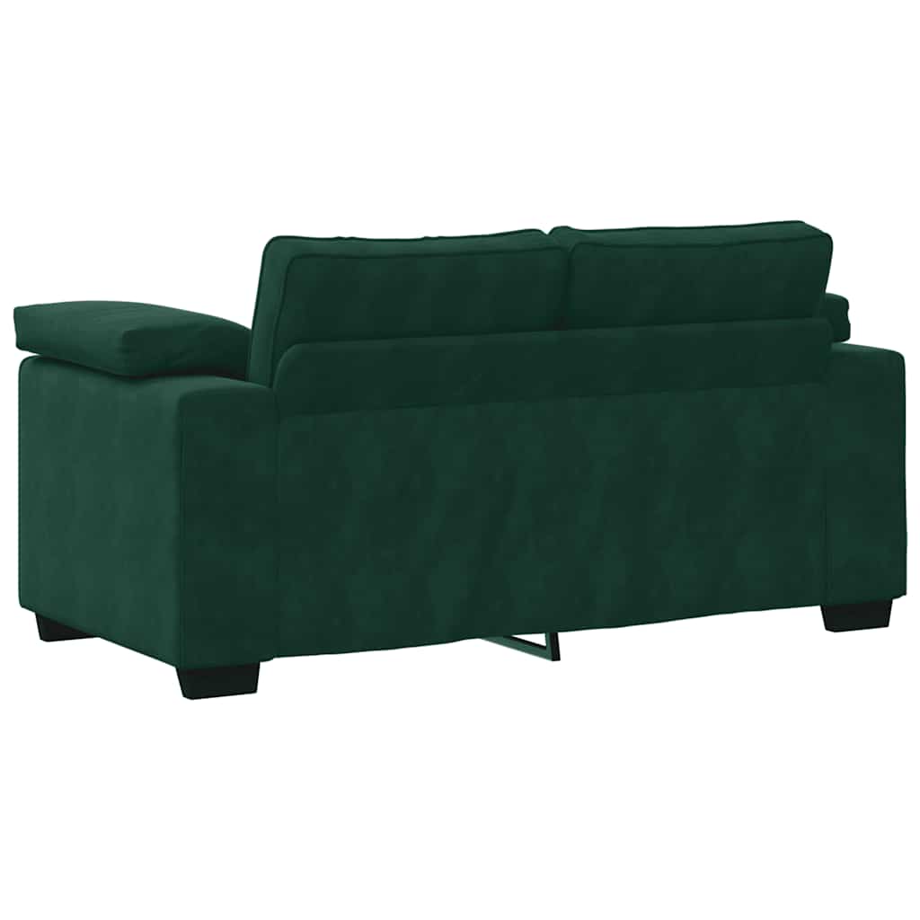 vidaXL Sofa dwuosobowa, ciemnozielona, 160x77x82 cm, aksamit