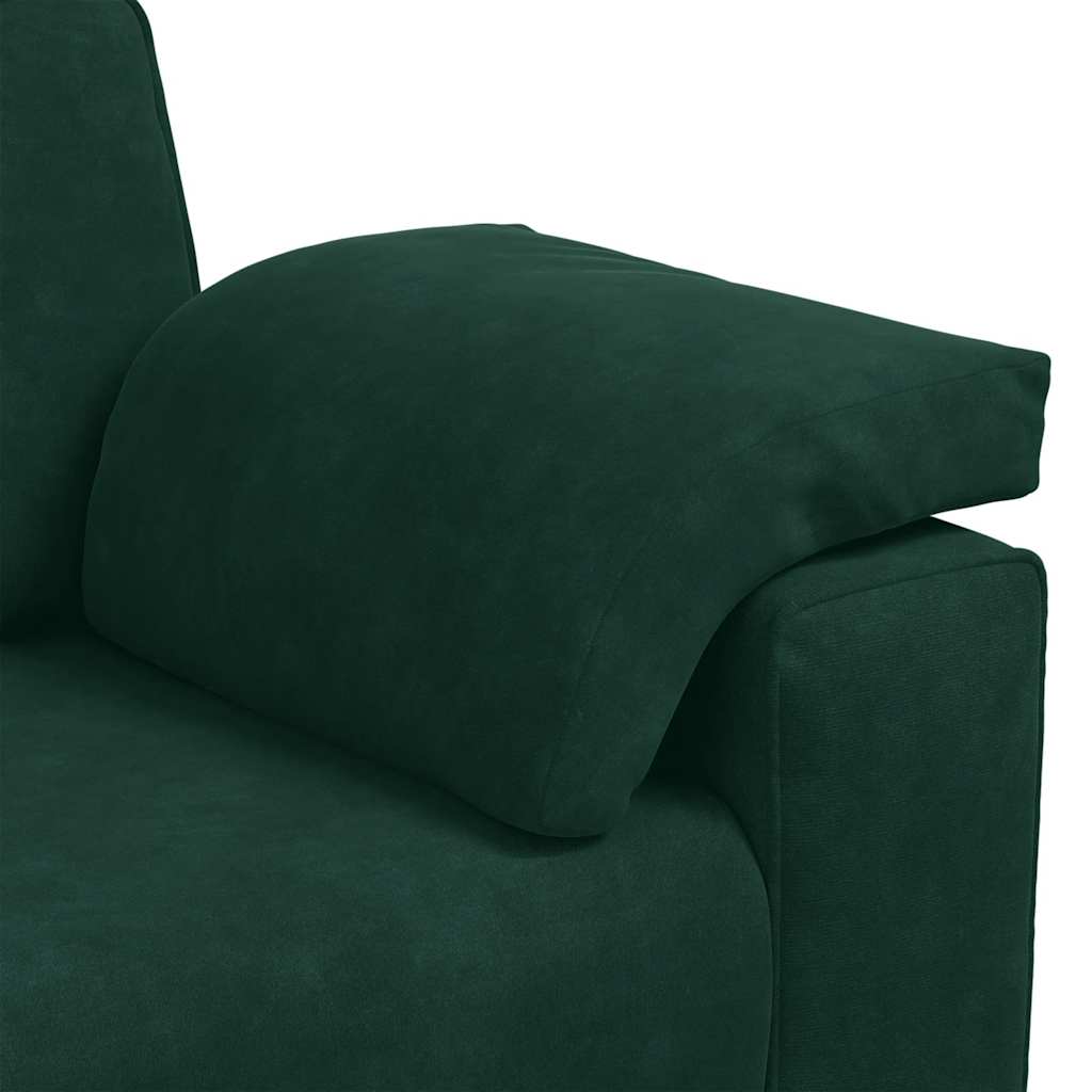 vidaXL Sofa dwuosobowa, ciemnozielona, 160x77x82 cm, aksamit