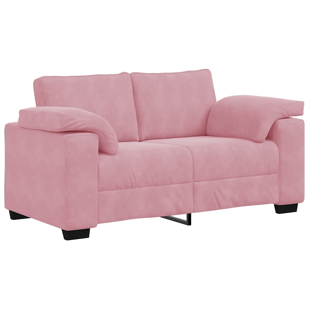vidaXL Sofa dwuosobowa, różowa, 160x77x82 cm, aksamit
