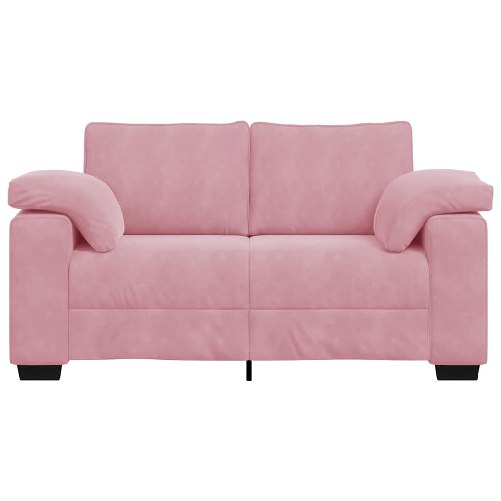 vidaXL Sofa dwuosobowa, różowa, 160x77x82 cm, aksamit